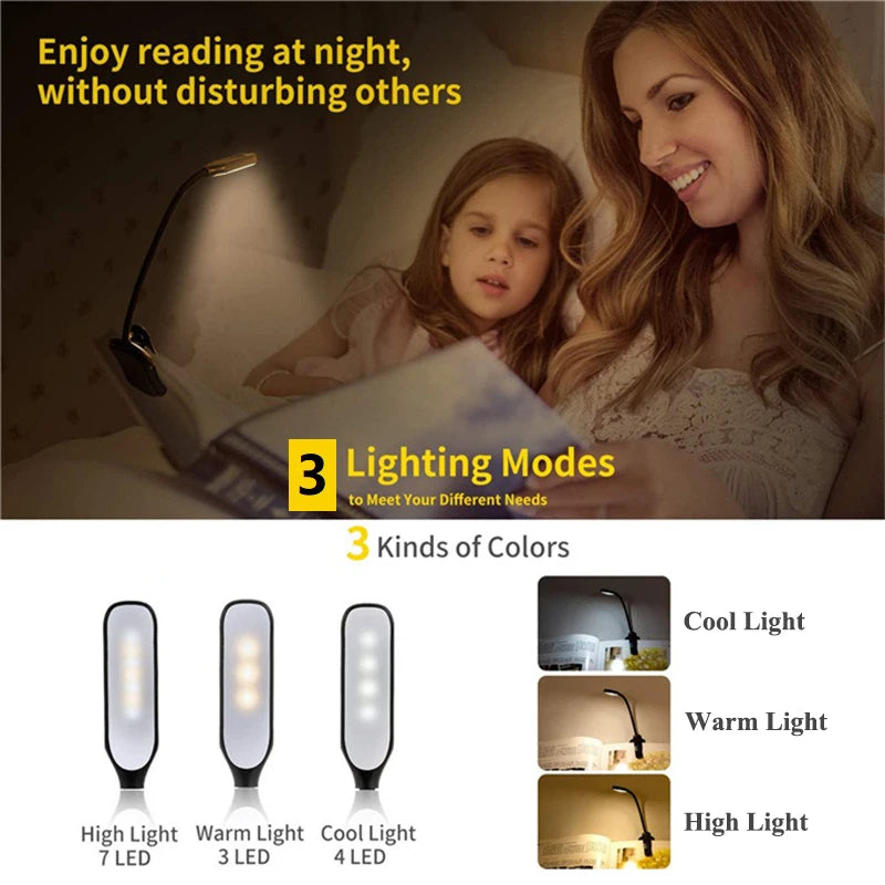 Rechargeable Book Light 7 LED Reading Light