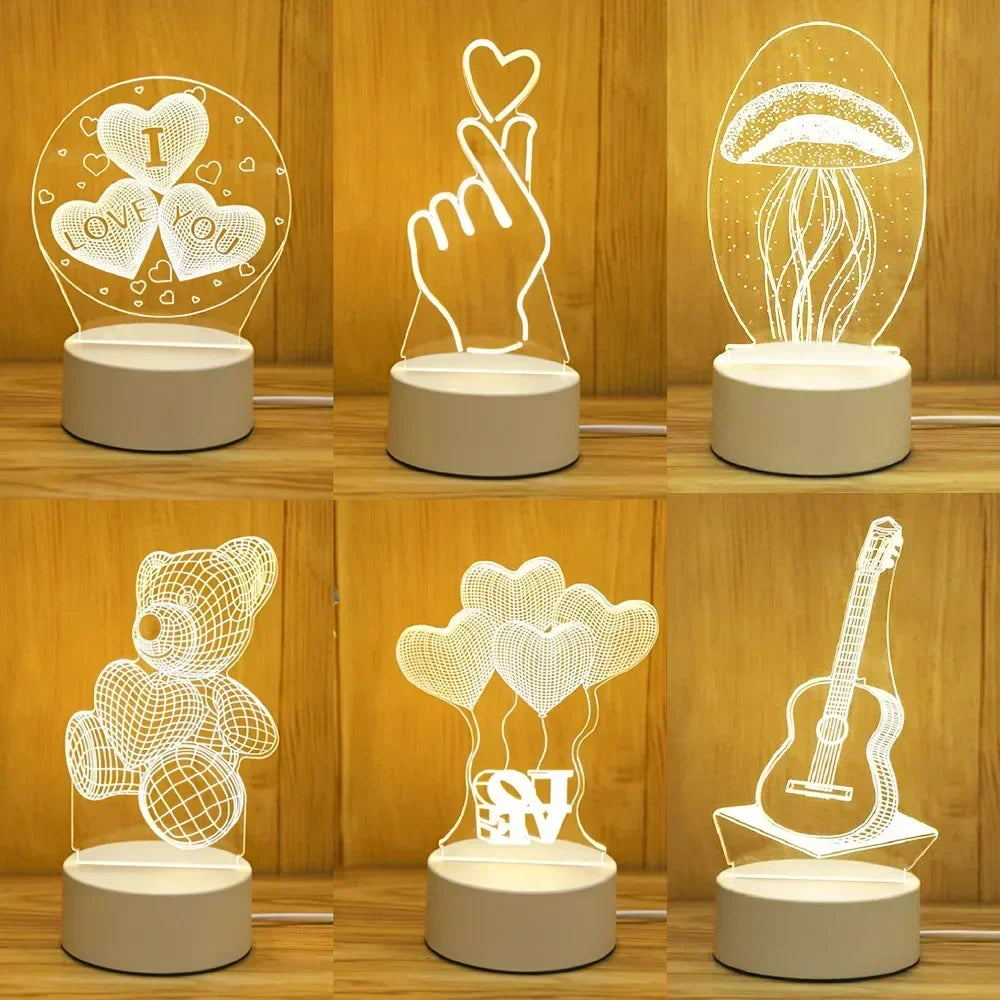 Romantic Love 3D Led Lamp for Home