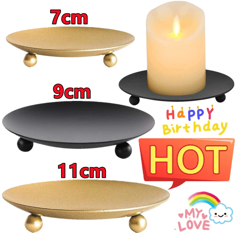 7/9/11cm Iron Plate Candle Holder Decorative