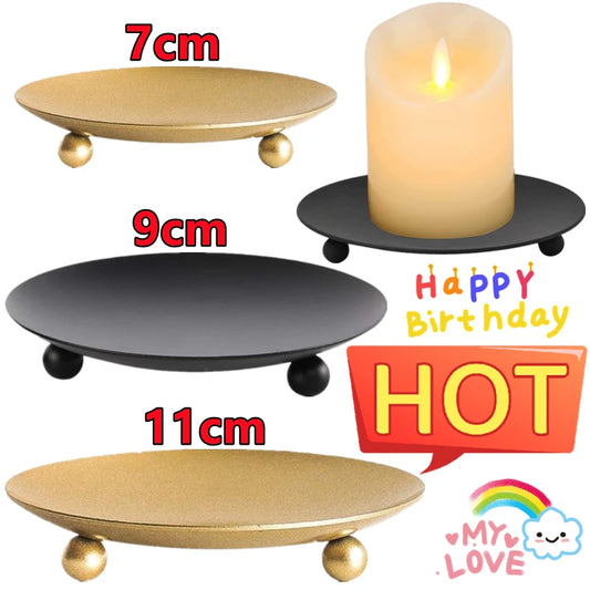 7/9/11cm Iron Plate Candle Holder Decorative