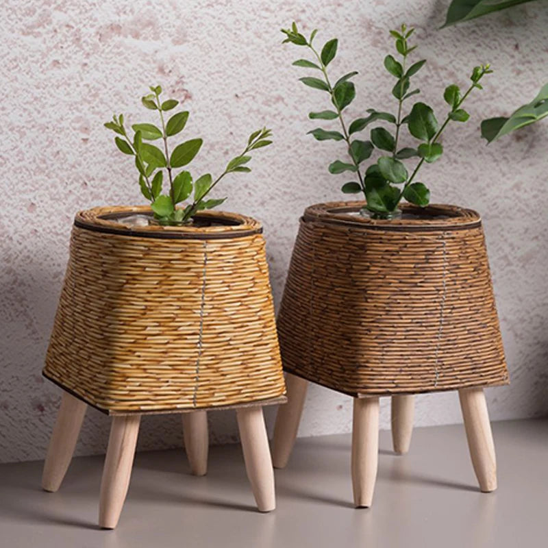 Nordic Flower Shelf Imitation Rattan