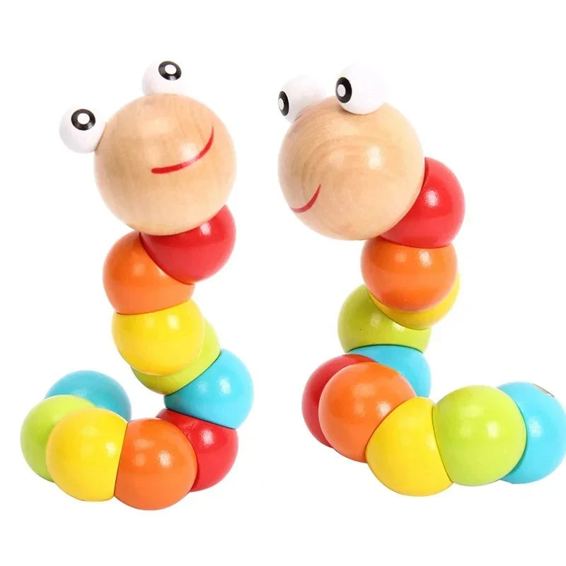 Montessori Wooden Rattles For Baby Crib Toys