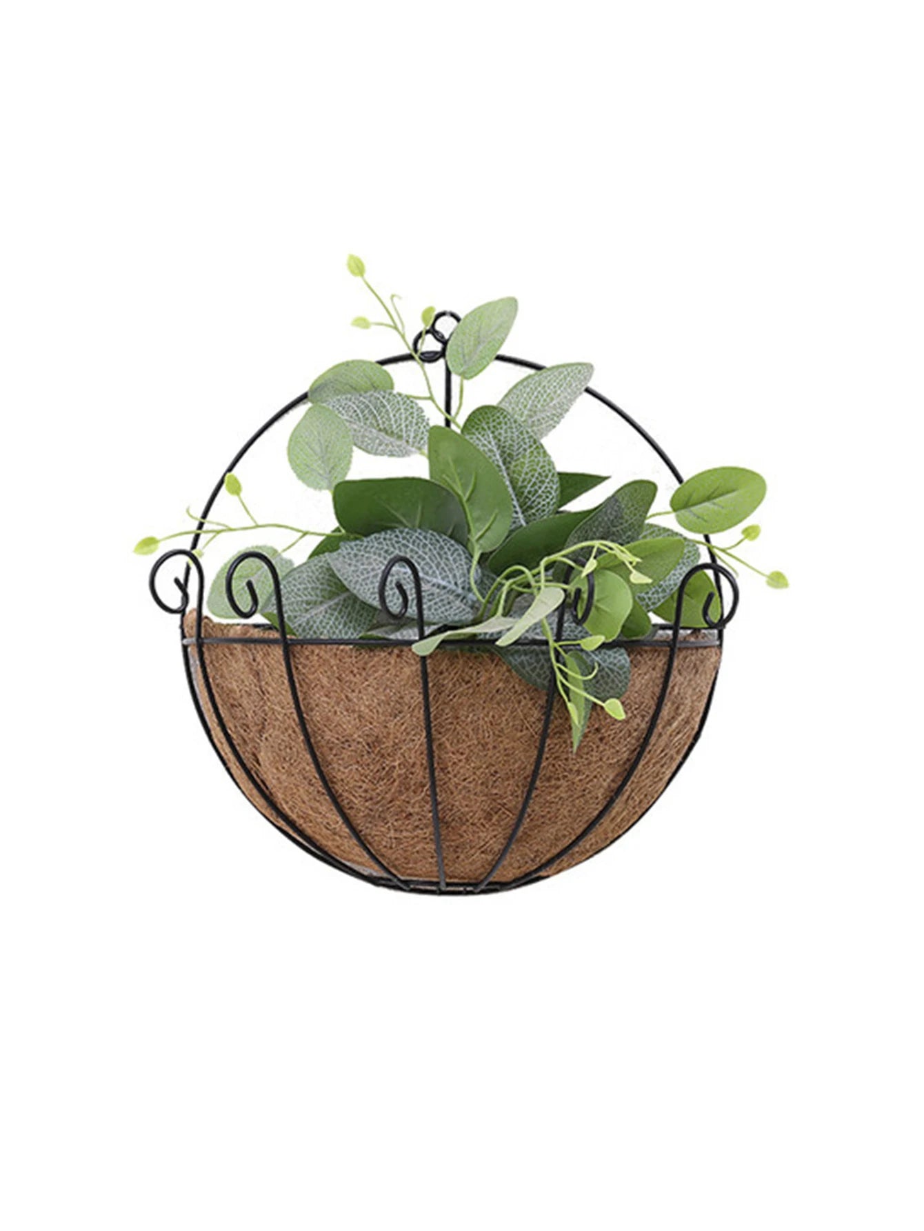 Flowerpot Iron Coconut DIY Garden Hanging Planters Wall Baskets