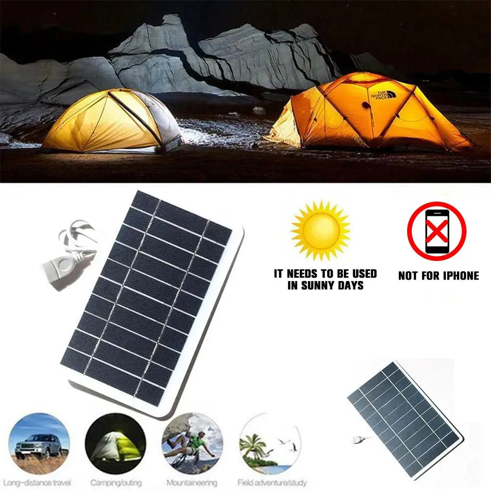 Portable Solar Panel 5V 2W Solar Plate with USB Safe Charge