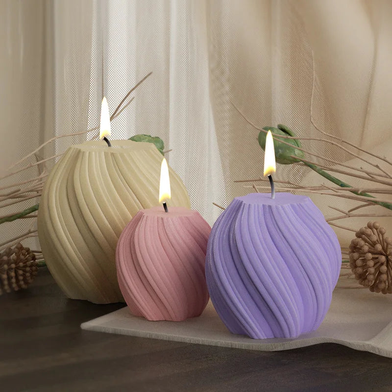 3D Rotating Pillar Candle Silicone