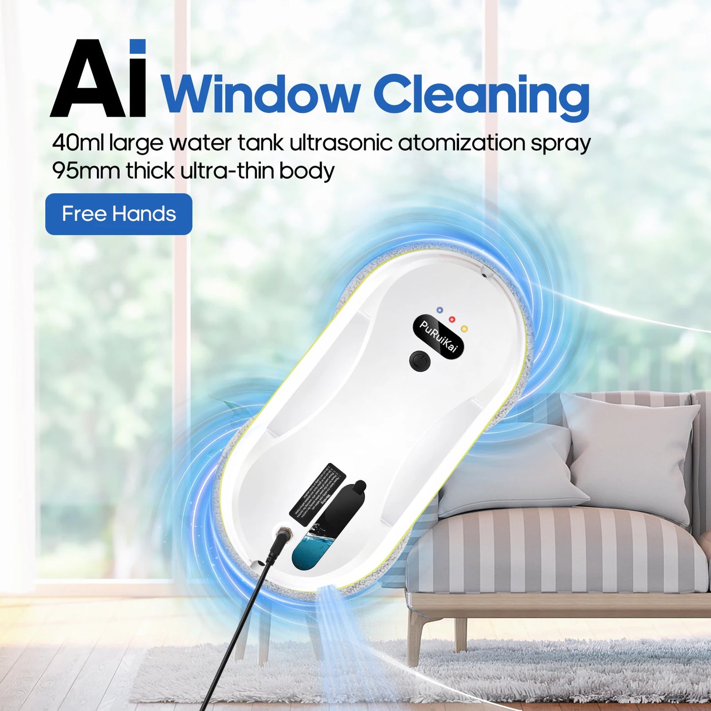 Household window automatic water spray cleaning robot