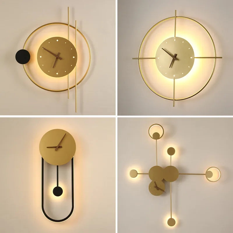 Modern LED Wall Lamp Clock Sconce