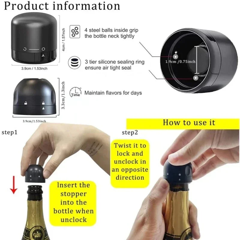 2/1PCS Vacuum Wine Bottle