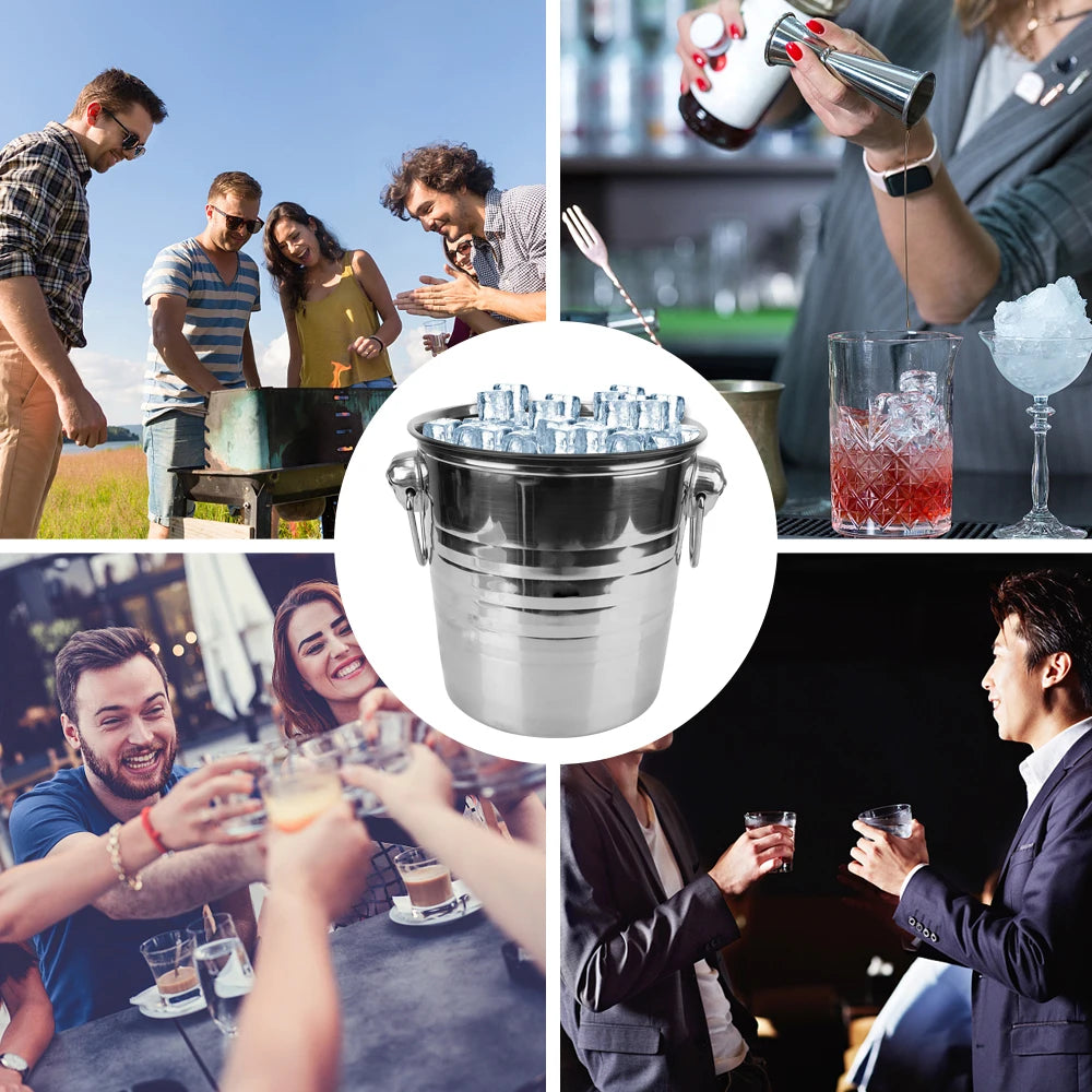 Wine Beer Cooler Bucket 5L Stainless Steel Ice Cube