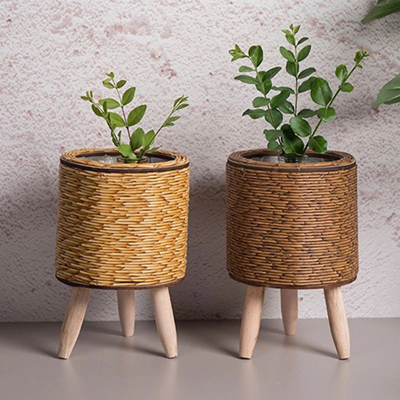 Nordic Flower Shelf Imitation Rattan