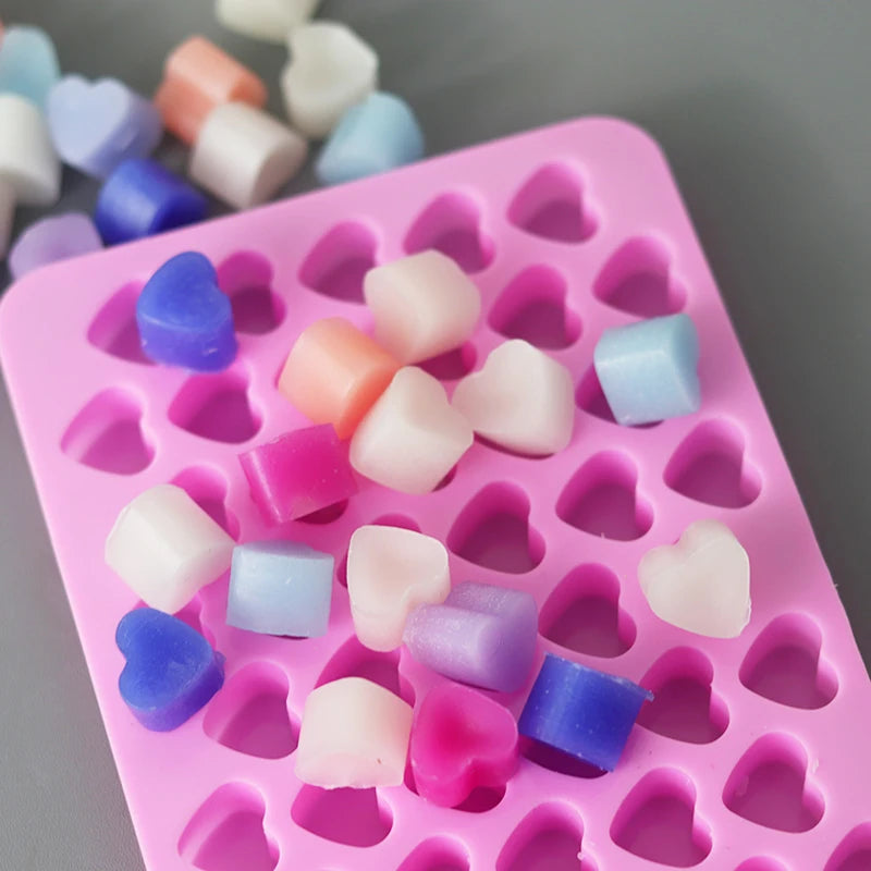 55 Compartment Heart Shape Silicone Candle