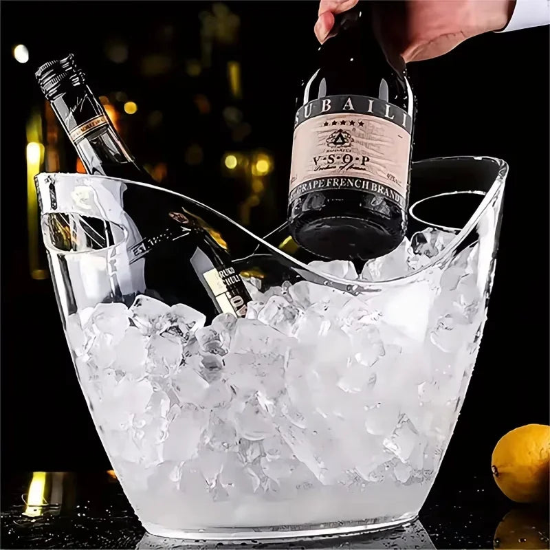 Transparent Ice Cube Storage Bucket Beer Wine