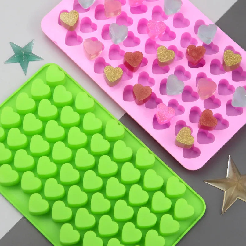 55 Compartment Heart Shape Silicone Candle