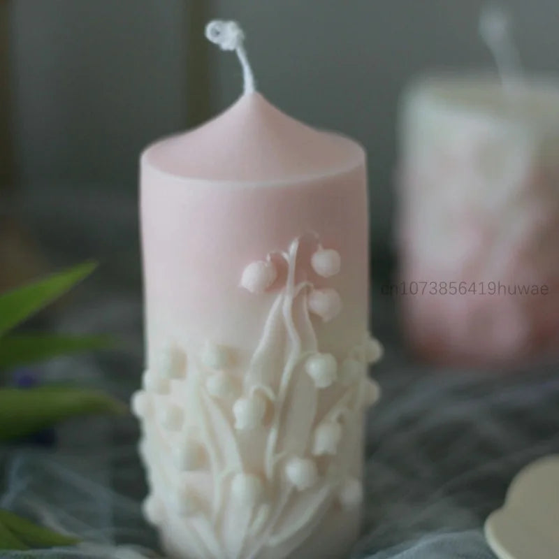 Rose Flower Bouquet Scented Candle Silicone