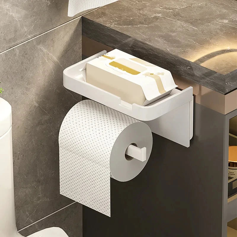 Plastic Toilet Paper Holder Storage Rack Bathroom