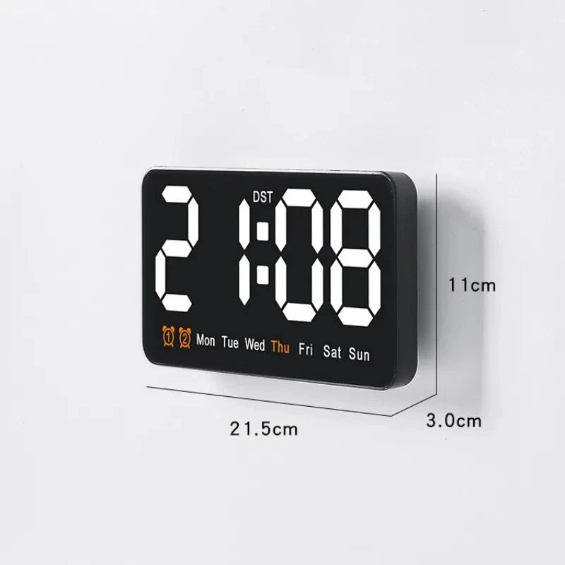 Voice Control Large Digital Wall Clock Temperature Date