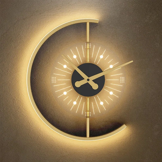 Modern LED Wall Lamp Clock Sconce