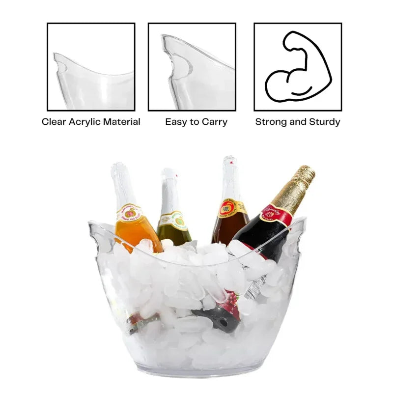 Transparent Ice Cube Storage Bucket Beer Wine