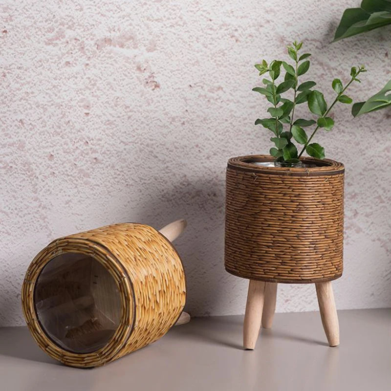 Nordic Flower Shelf Imitation Rattan