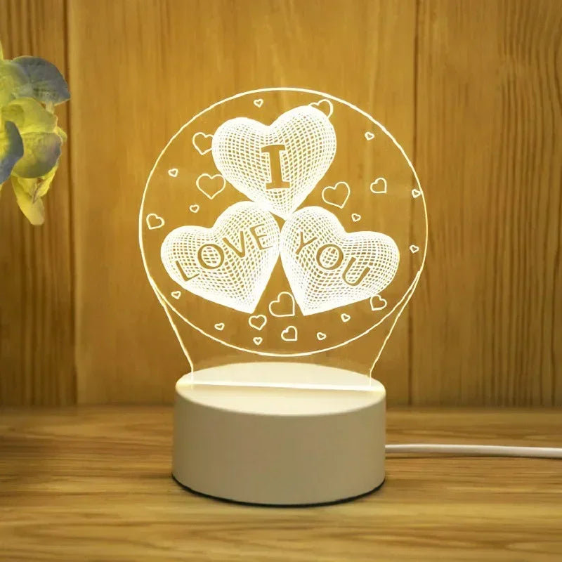 Romantic Love 3D Led Lamp for Home