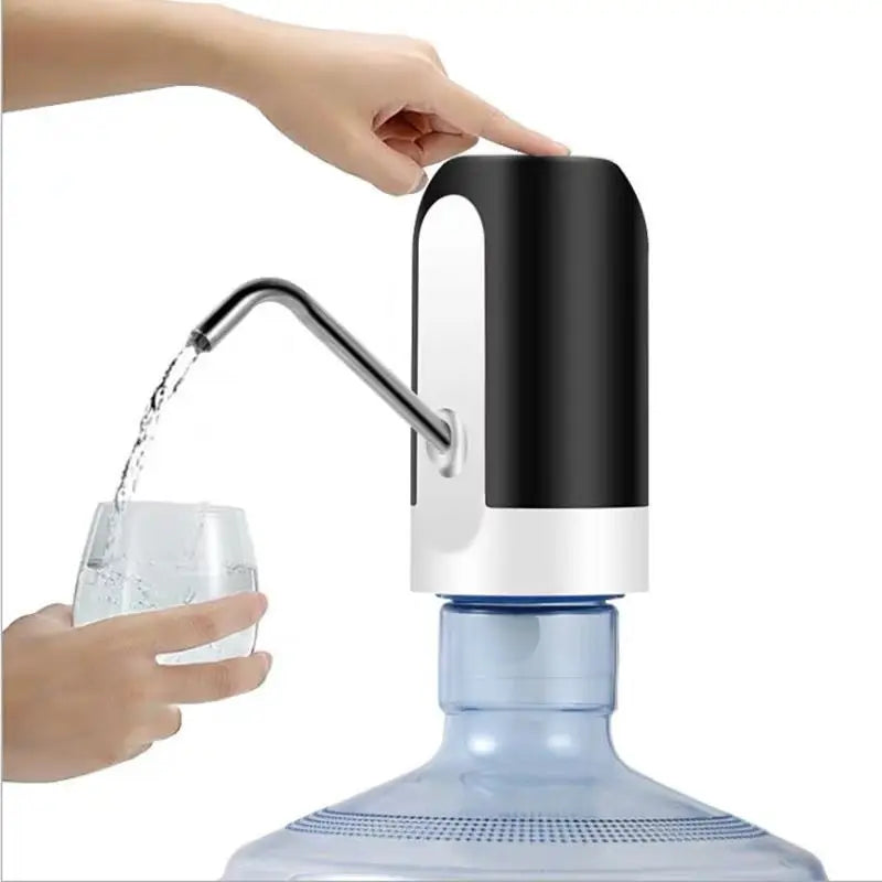 1pcWhite/Black Water Bottle Pump USB Charging