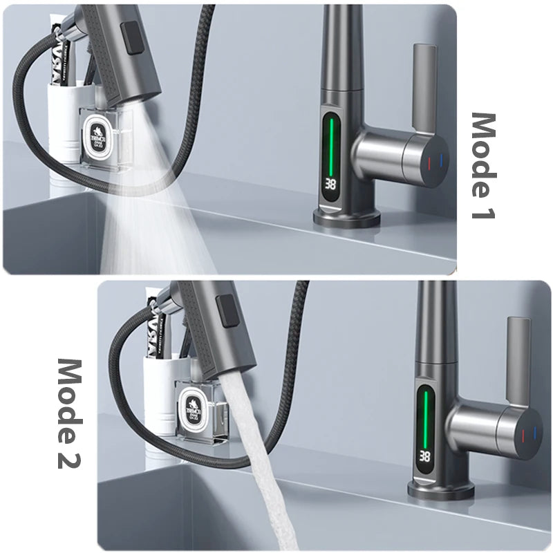 Waterfall Temperature Digital Display Basin