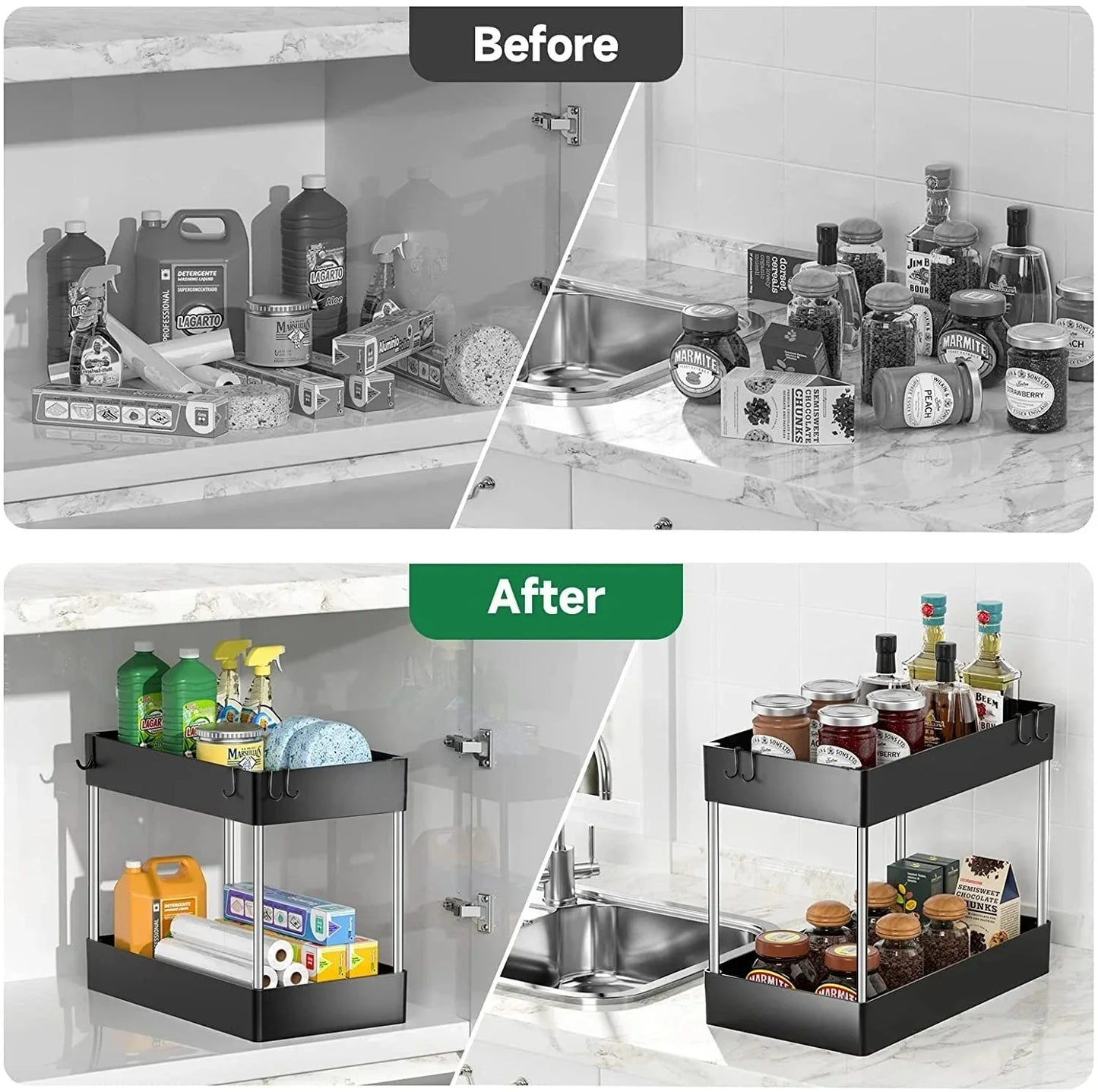 1/2 Pcs Under Sink Storage Organizer