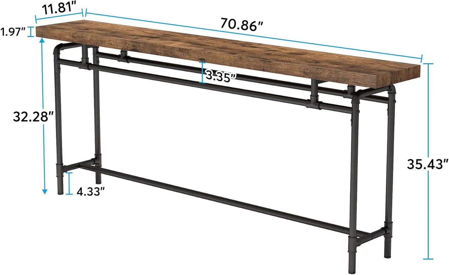 Console 70.9 Inches Extra Long Sofa Table for Living Room