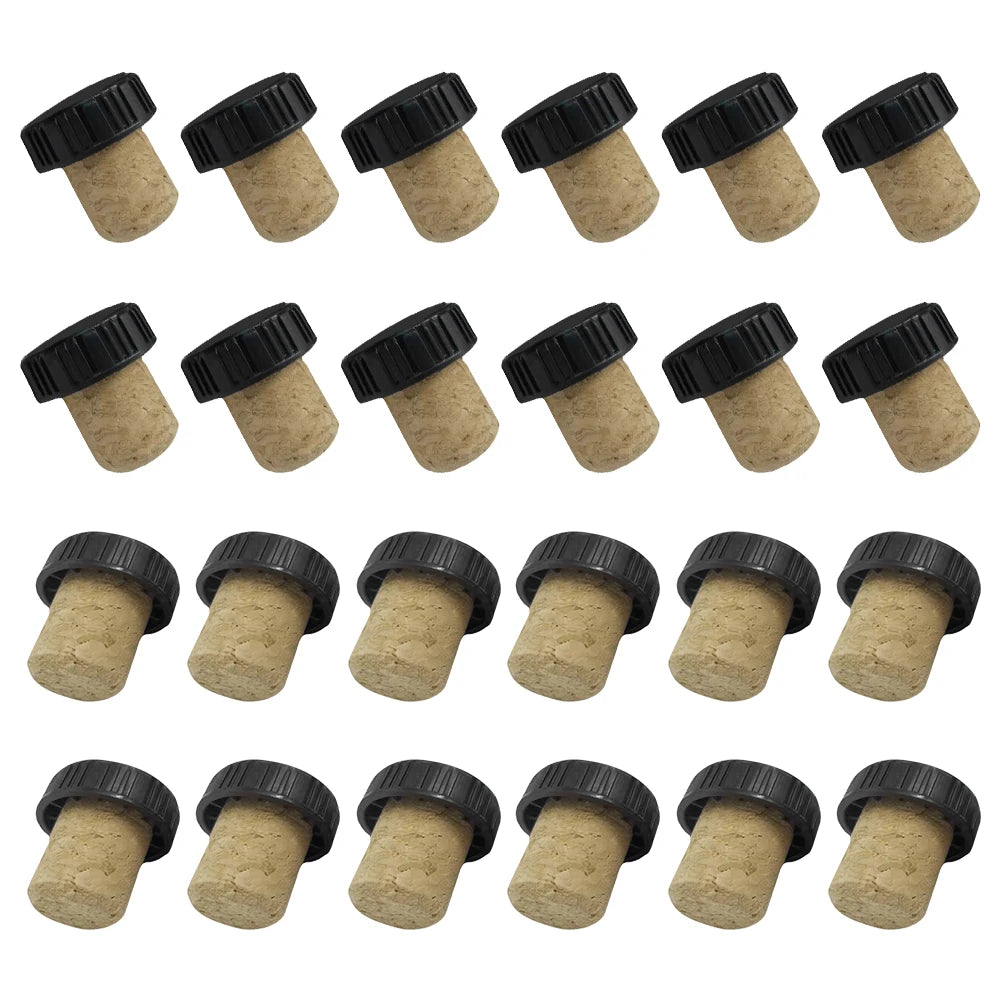 24pcs Bar Wine Stopper Beer Cap Home Kitchen T Shaped Cork Plugs For Bottles