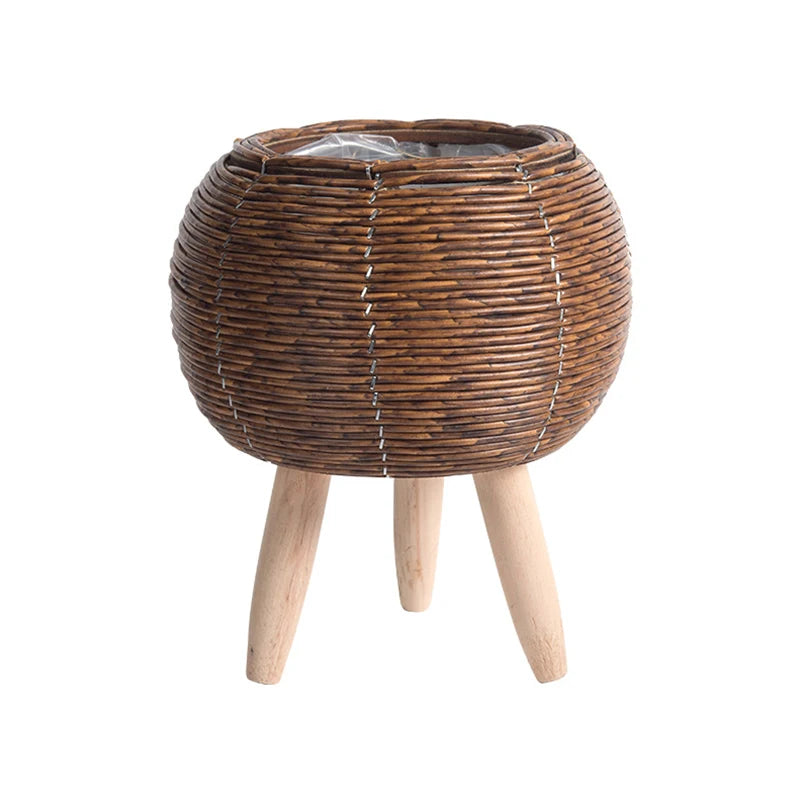 Nordic Flower Shelf Imitation Rattan