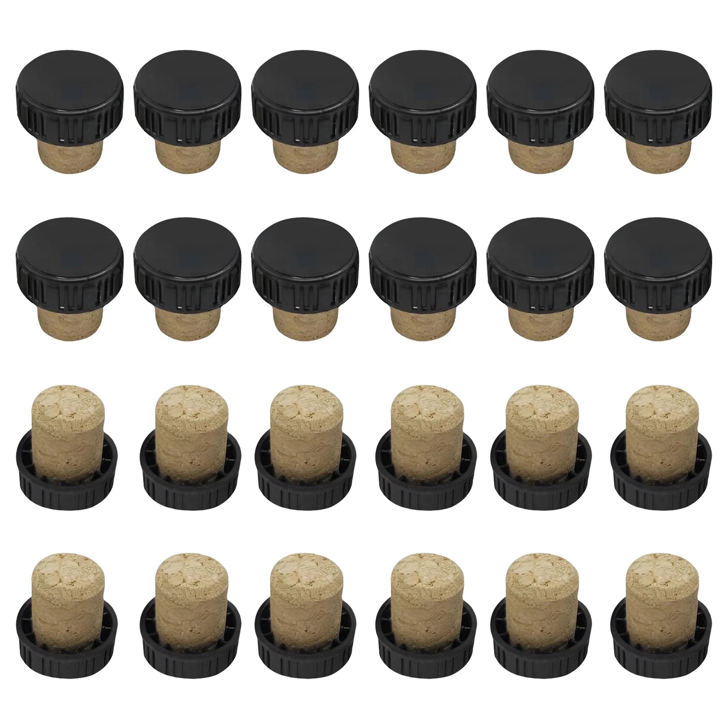 24pcs Bar Wine Stopper Beer Cap Home Kitchen T Shaped Cork Plugs For Bottles