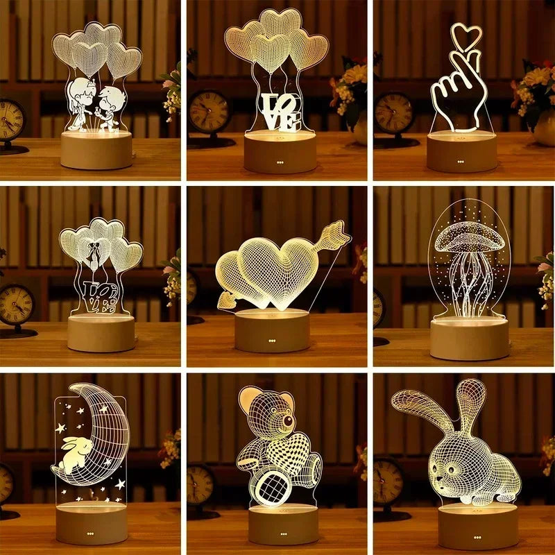 Romantic Love 3D Led Lamp for Home