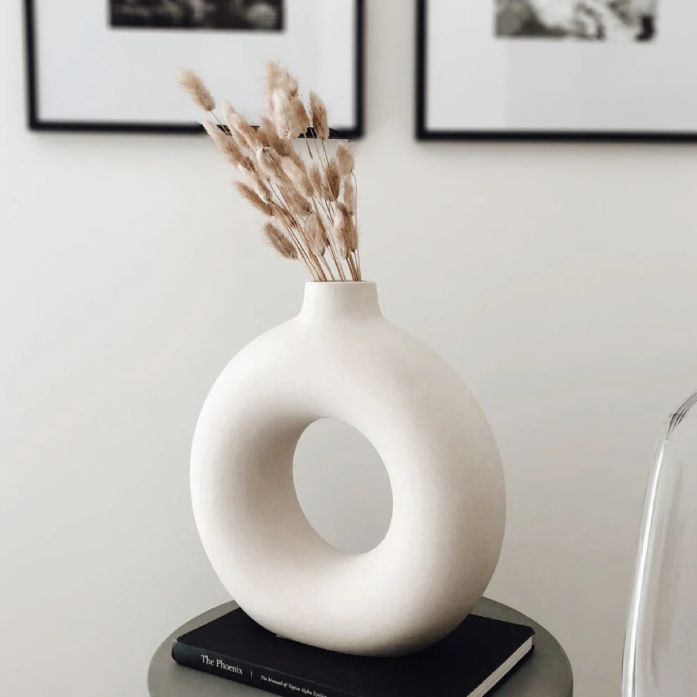 Nordic Vase Circular Hollow Ceramic