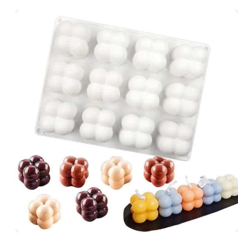 12 Cavity Small Cube Candle