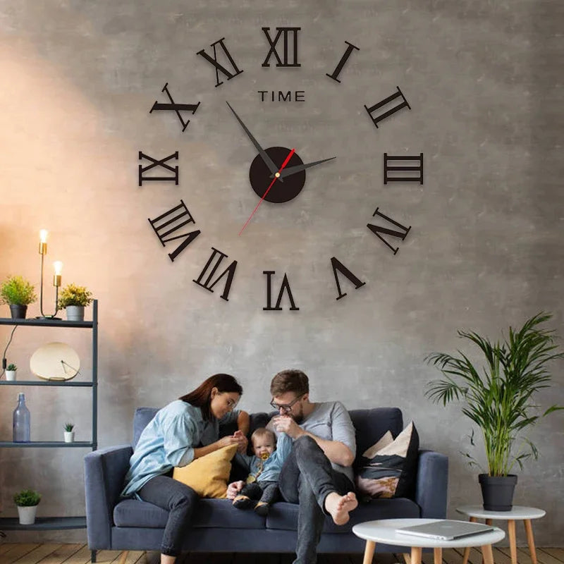 Simple Modern Design Digital DIY Clock Silent Wall